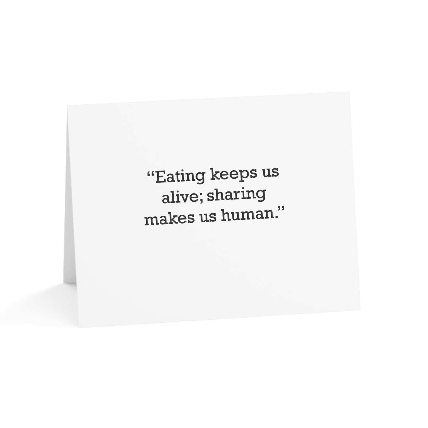 Quote 33 Eating Keeps Us Vintage Retro Thank You Card Set - Black Logo