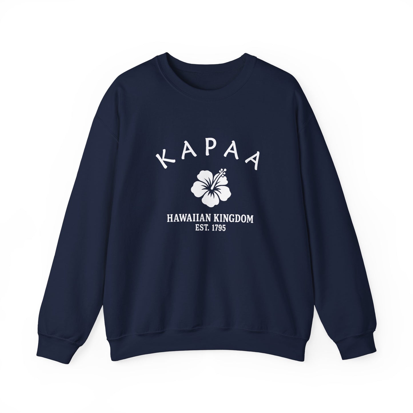 Kapaa Hawaii Vintage Retro Unisex Heavy Crewneck Sweatshirt - White Logo