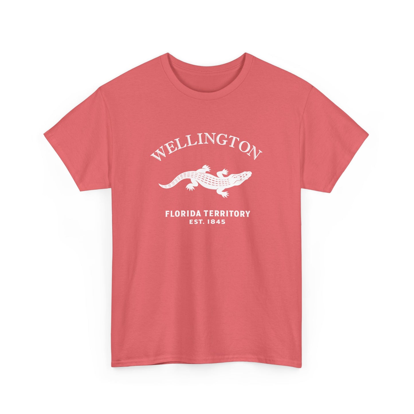 Wellington Florida Vintage Retro Unisex Heavy Cotton Tee - White Logo