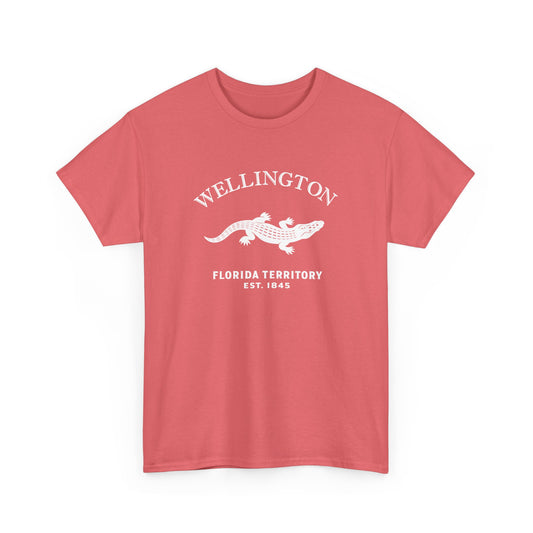 Wellington Florida Vintage Retro Unisex Heavy Cotton Tee - White Logo