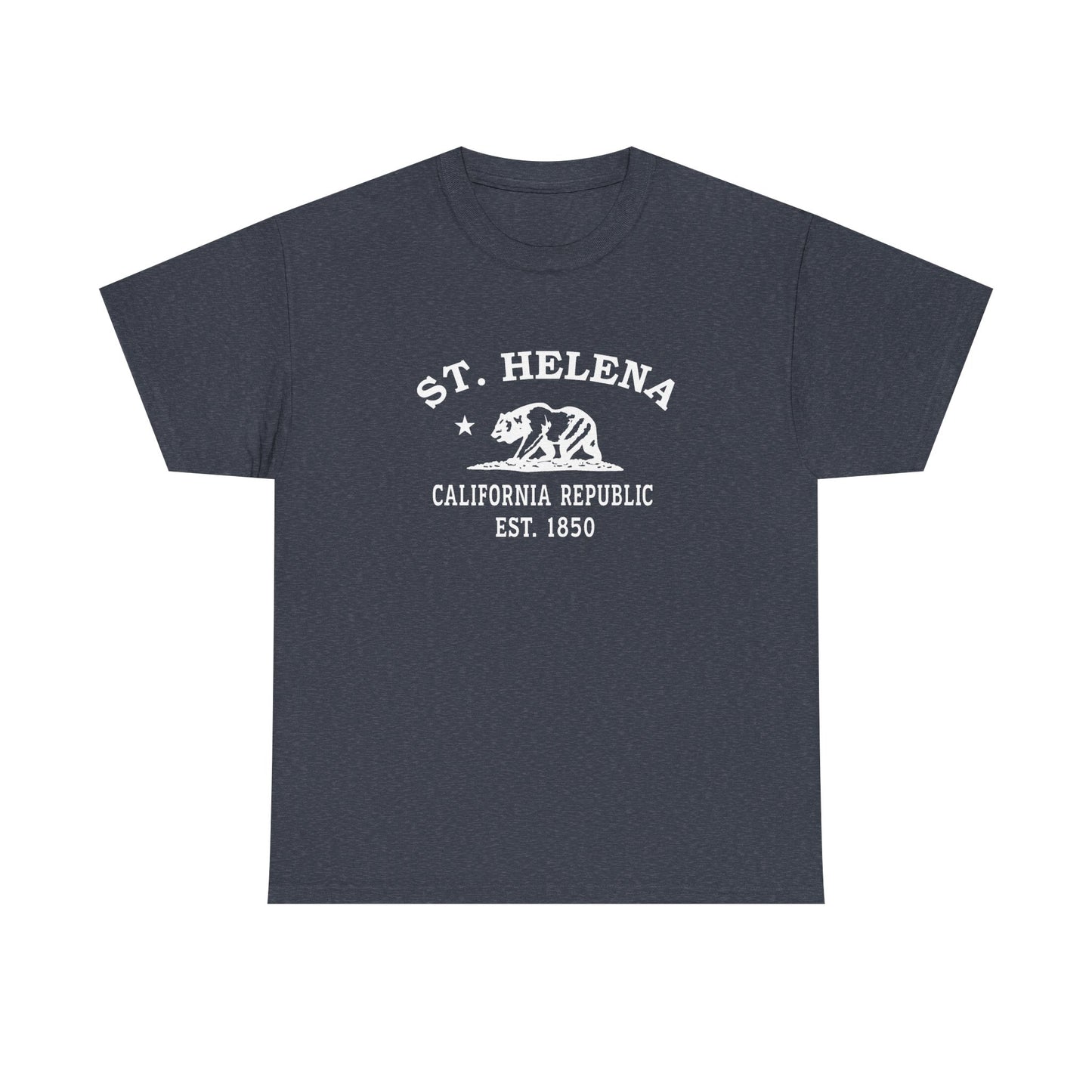 St Helena California Vintage Retro Unisex Heavy Cotton Tee - White Logo