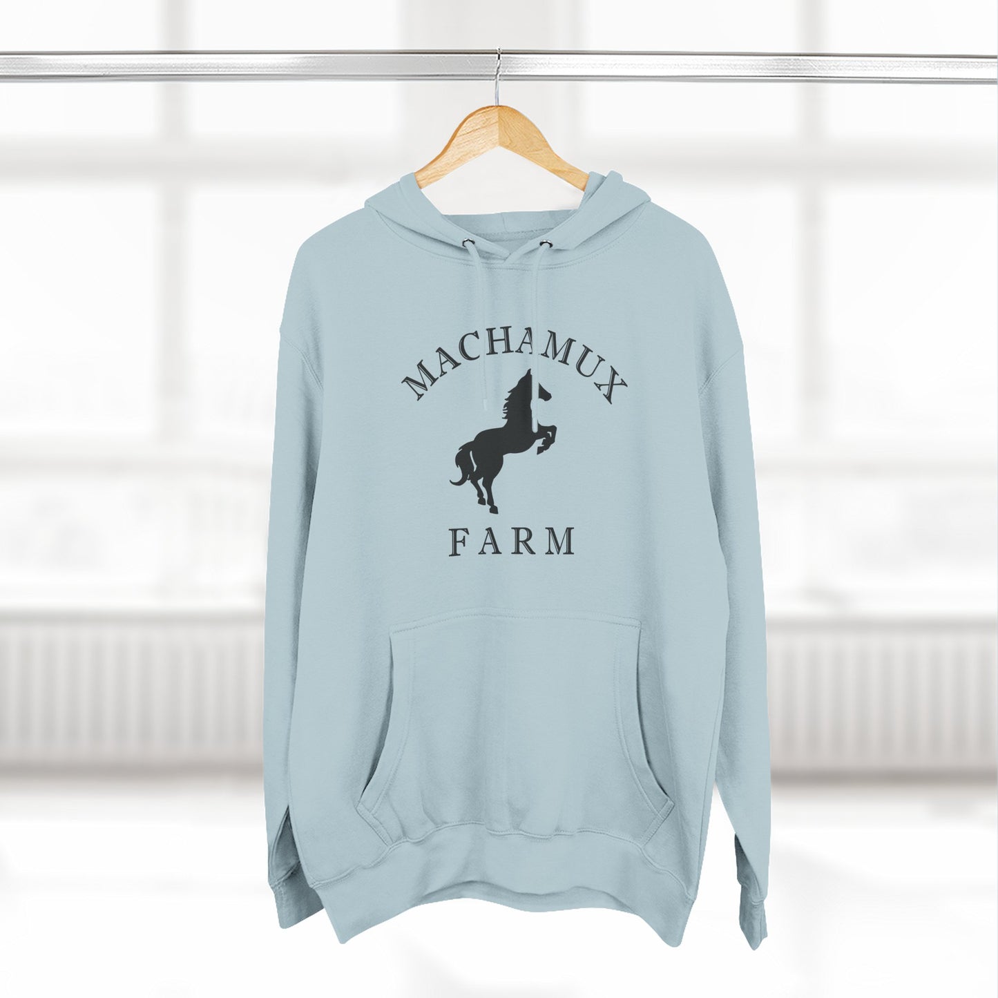 Machamux Farm Vintage Retro Unisex Heavy Cotton Hoodie - Black Logo