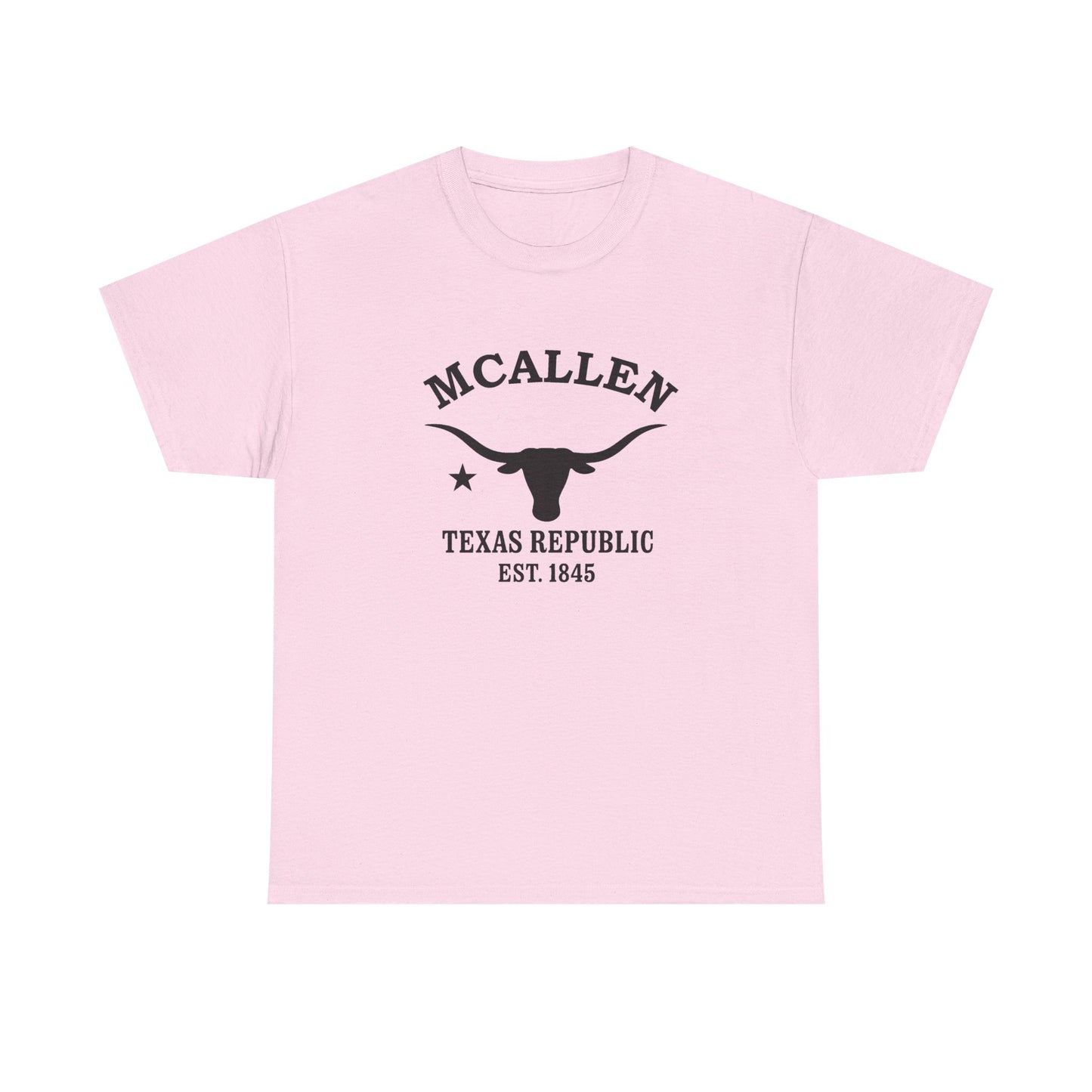 McAllen Texas Vintage Retro Unisex Heavy Cotton Tee - Black Logo