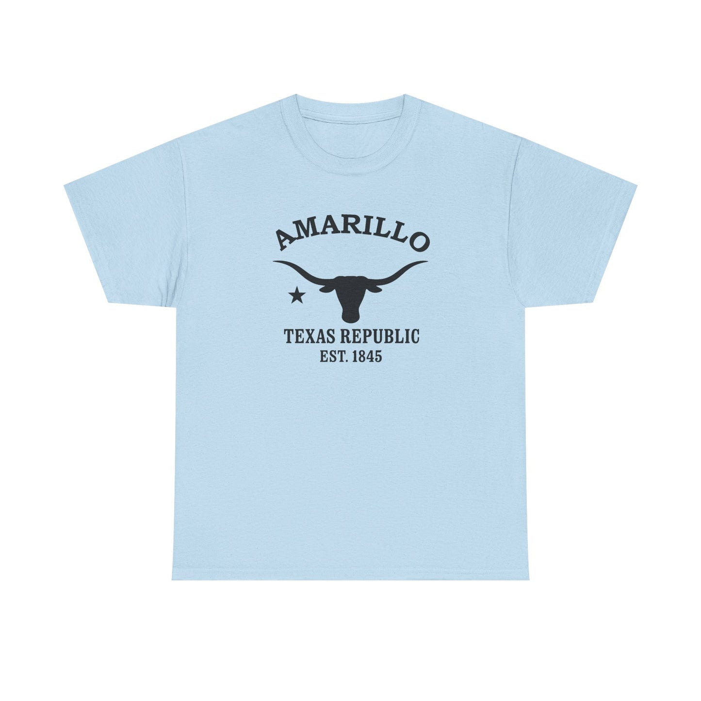 Amarillo Texas Vintage Retro Unisex Heavy Cotton Tee - Black Logo