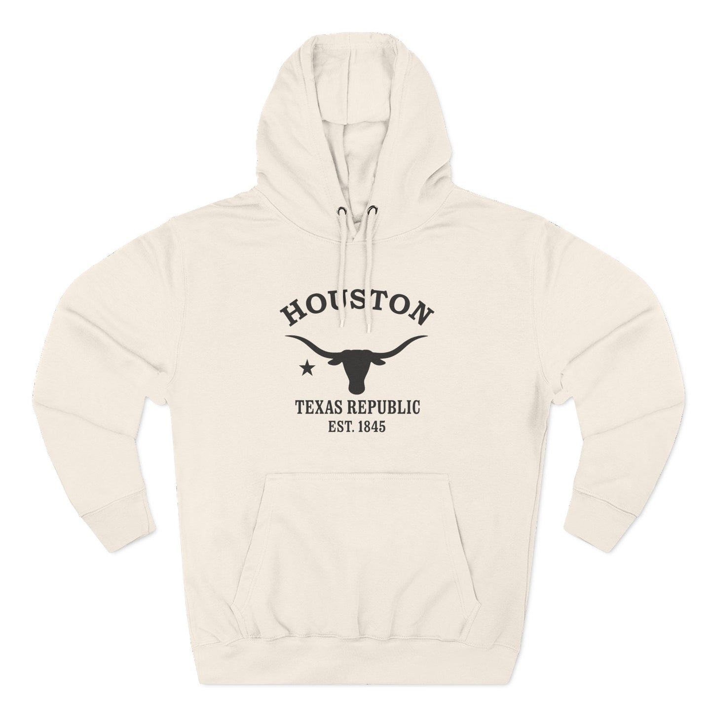 Houston Texas Vintage Retro Unisex Heavy Cotton Hoodie - Black Logo