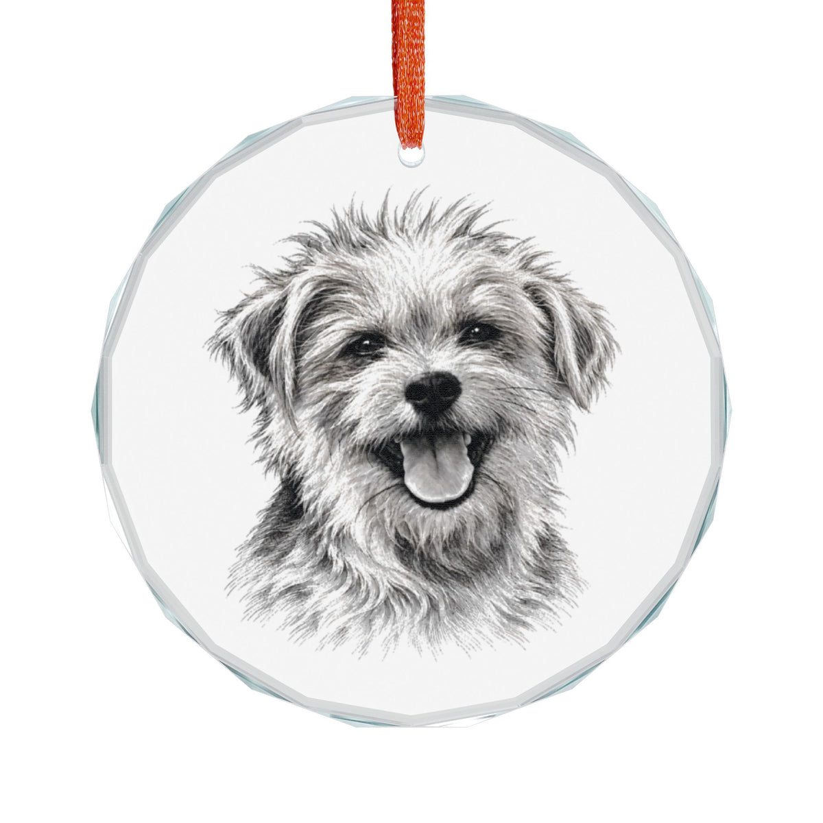Happy Dog Keepsake Crystal Ornament Hanging in the Window