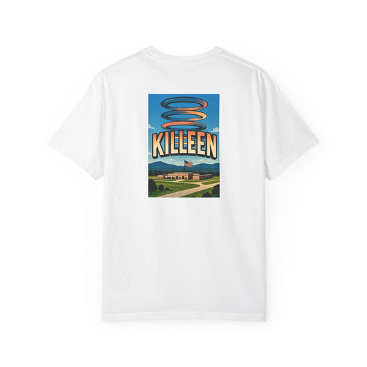 Killeen Texas Vintage Retro Back Printed Art Series Cotton Tee - Black Logo