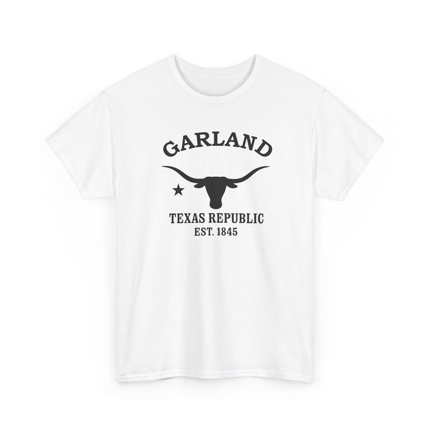 Garland Texas Vintage Retro Unisex Heavy Cotton Tee - Black Logo