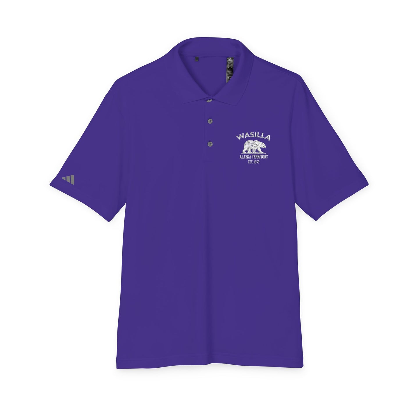 Wasilla Alaska Embroidered Vintage Retro Performance Polo Shirt - White Logo