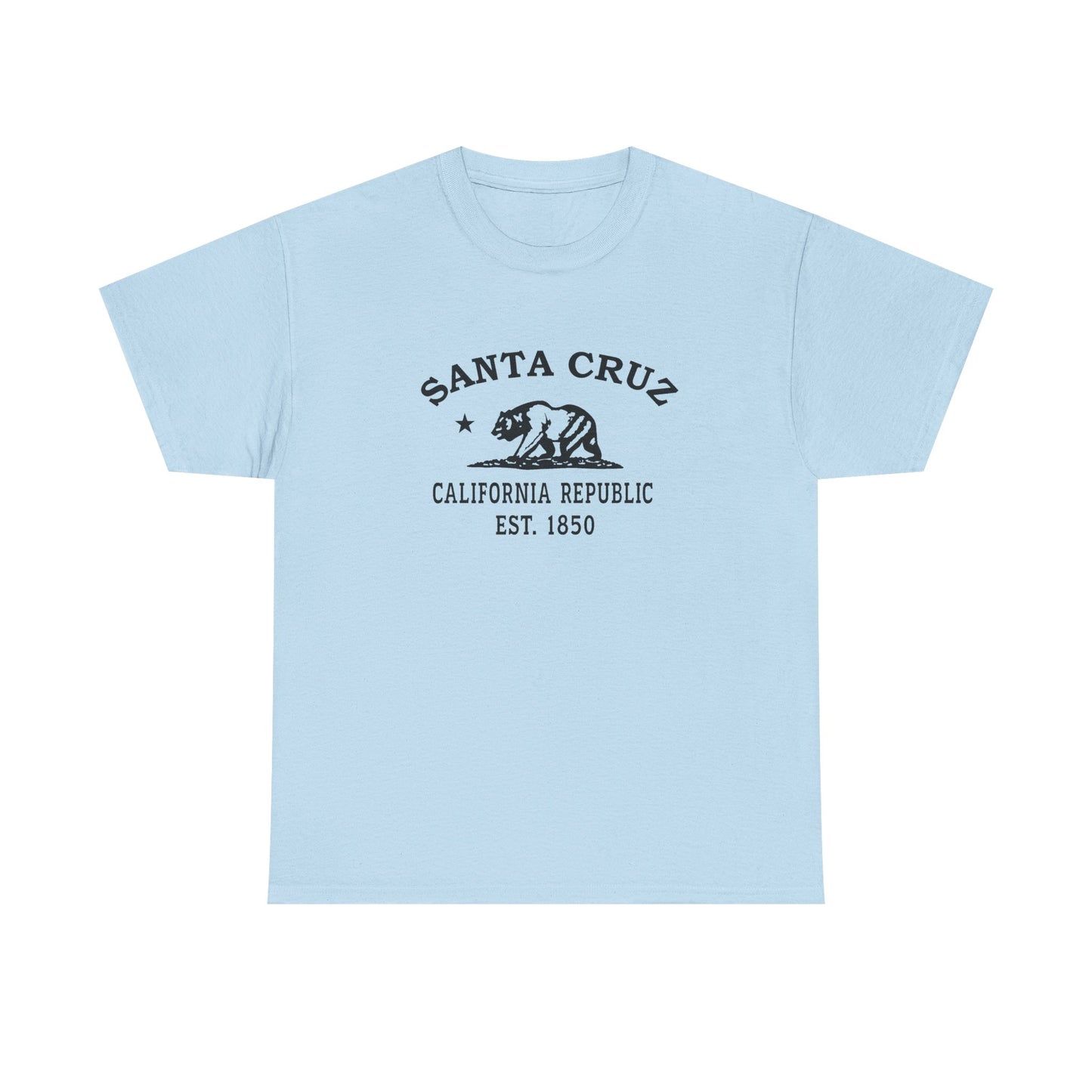 Santa Cruz California Vintage Retro Unisex Heavy Cotton Tee - Black Logo
