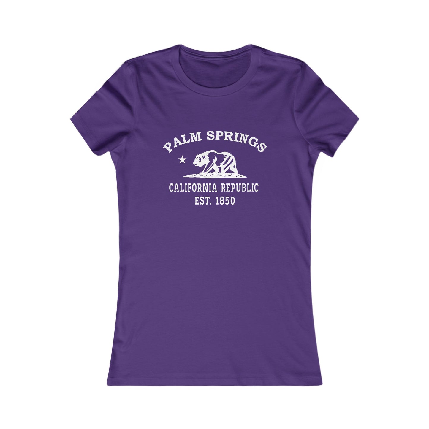 Palm Springs California Vintage Retro Womens Fitted Ringspun Cotton Tee - White Logo