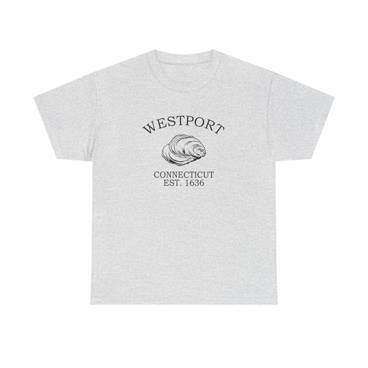 Westport Connecticut Vintage Retro Unisex Heavy Cotton Tee - Black Logo