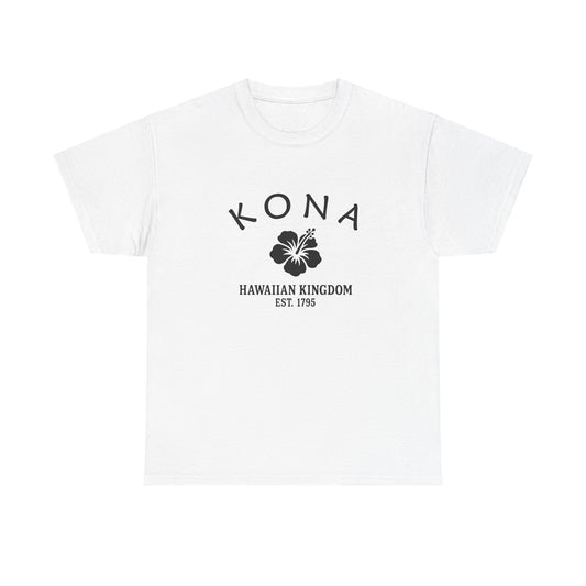 Kona Hawaii Vintage Retro Unisex Heavy Cotton Tee - Black Logo