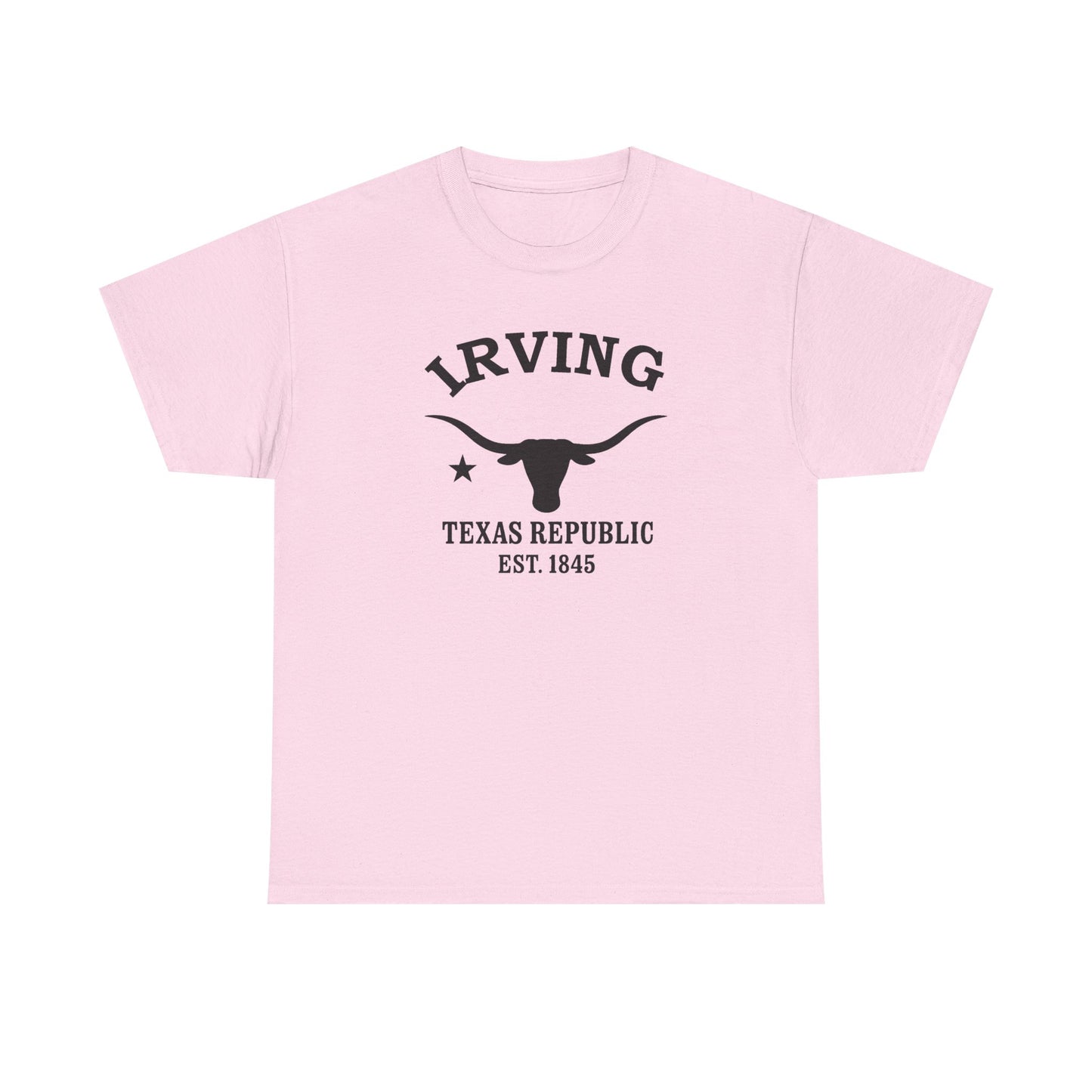 Irving Texas Vintage Retro Unisex Heavy Cotton Tee - Black Logo