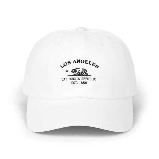 Los Angeles California Vintage Retro Embroidered Cotton Cap - Black Logo