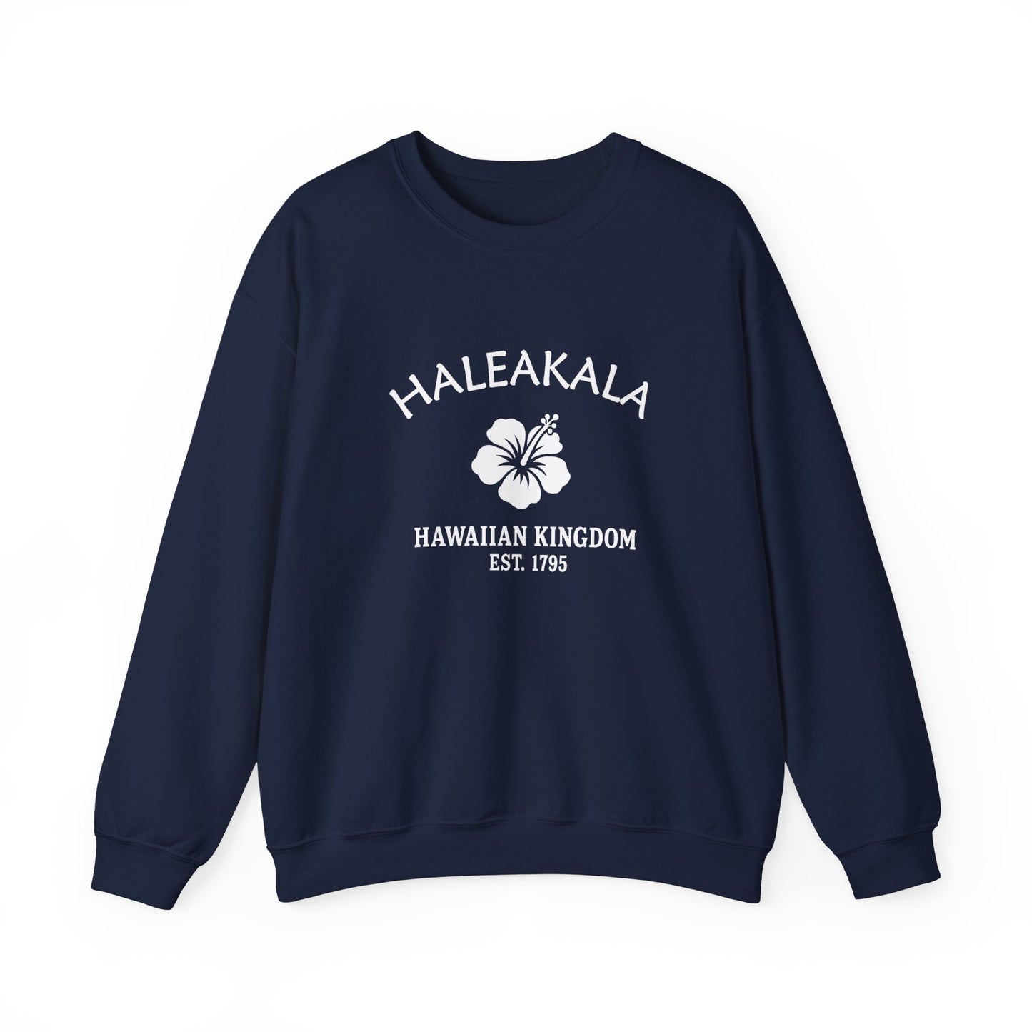Haleakala Hawaii Vintage Retro Unisex Heavy Crewneck Sweatshirt - White Logo