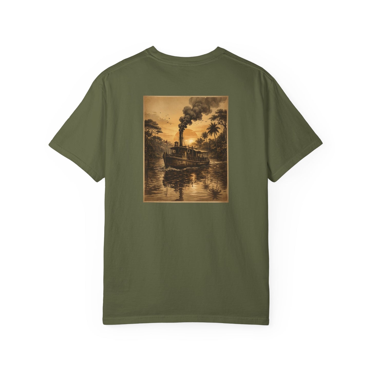Vintage Retro Jungle River Steamboat Tee — Jungle Explorer