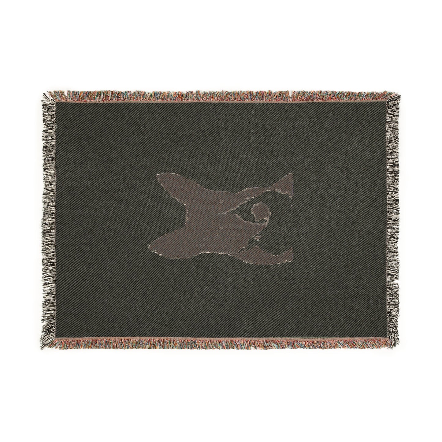 A Life Well Lived Basenji Retro Cotton Woven Blanket - Black Logo