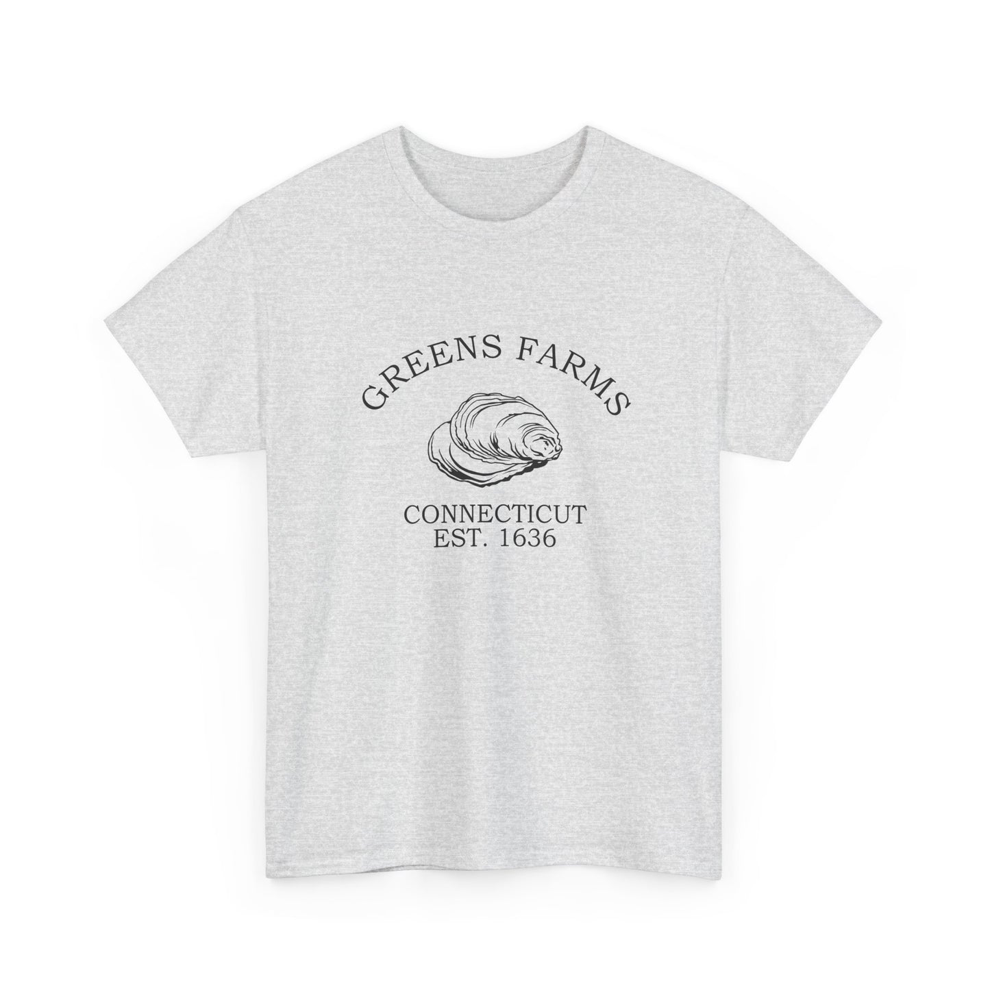 Greens Farms Connecticut Vintage Retro Unisex Heavy Cotton Tee - Black Logo