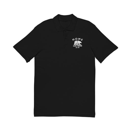 Nome Alaska Vintage Retro Unisex Embroidered Cotton Polo - White Logo