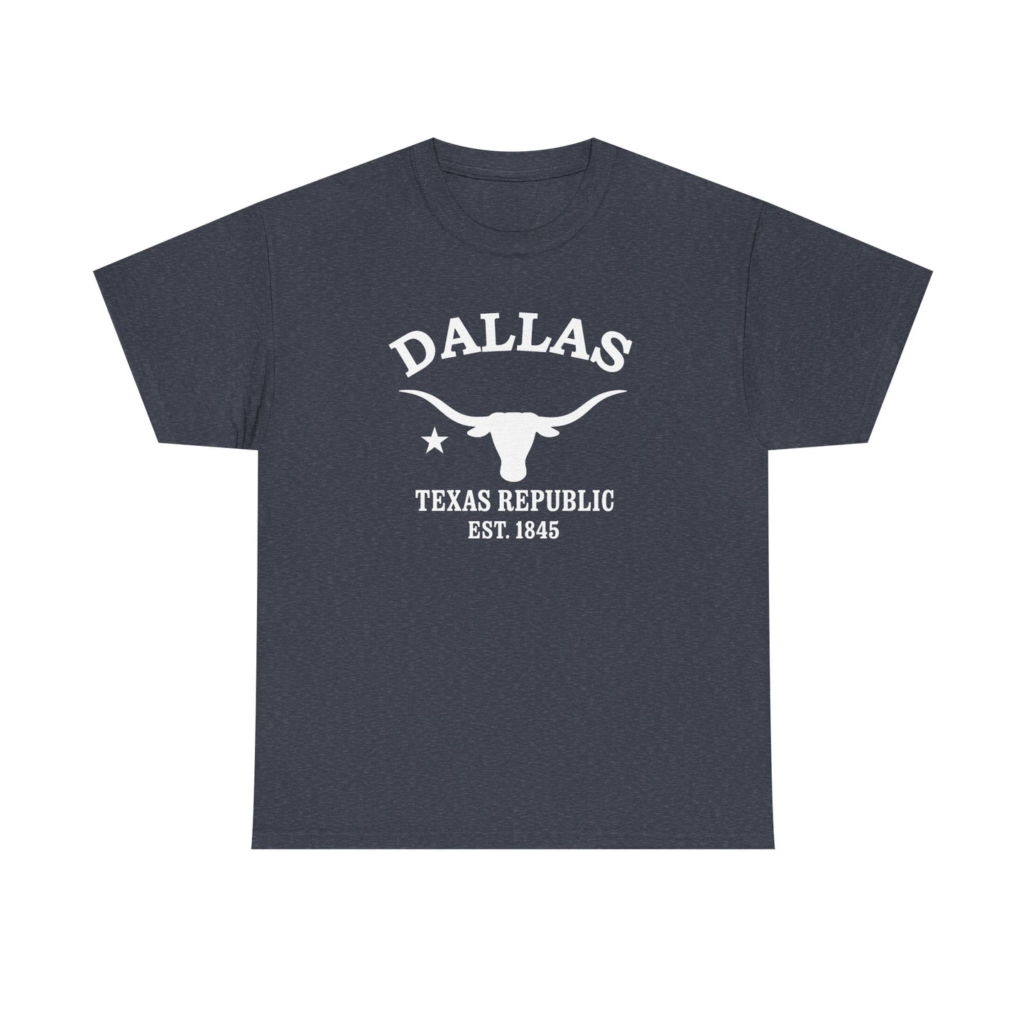Dallas Texas Vintage Retro Unisex Heavy Cotton Tee - White Logo