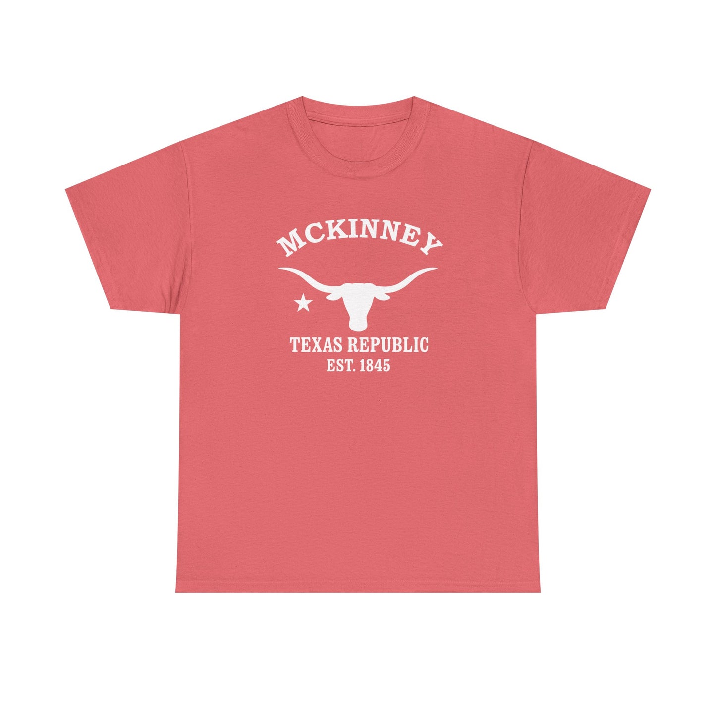 McKinney Texas Vintage Retro Unisex Heavy Cotton Tee - White Logo