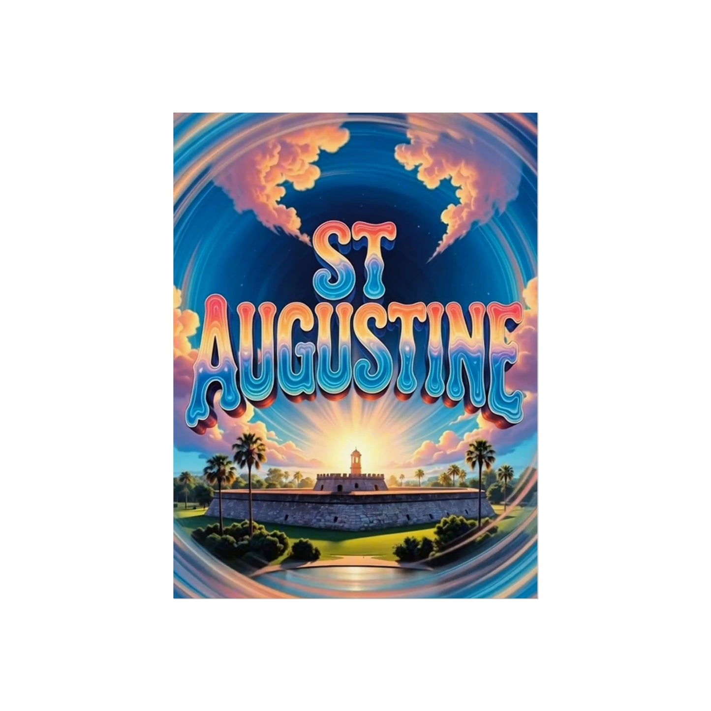St Augustine Florida Vintage Retro Giclée Print Art Series Poster