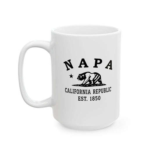Napa California Vintage Retro Ceramic Mug - Black Logo