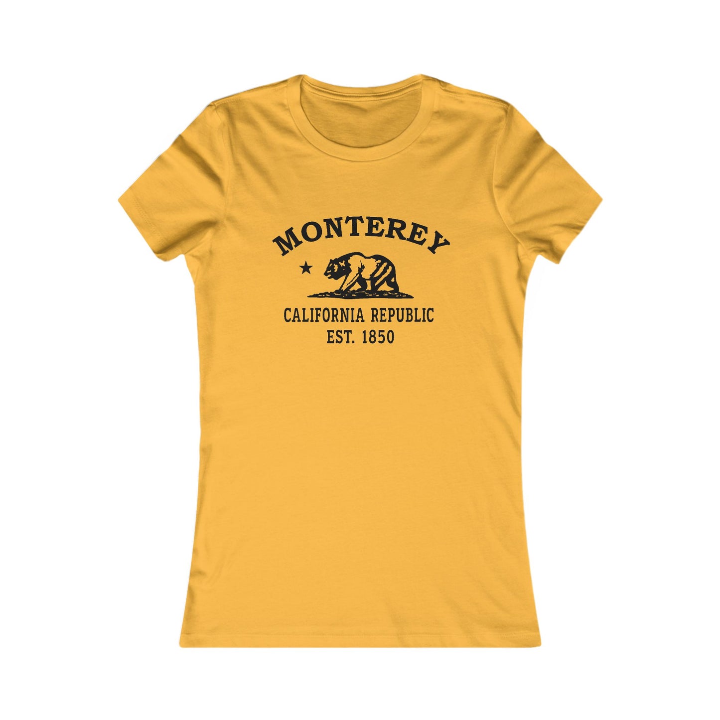 Monterey California Ringspun Cotten Fitted Vintage Retro Womens Tee - Black Logo