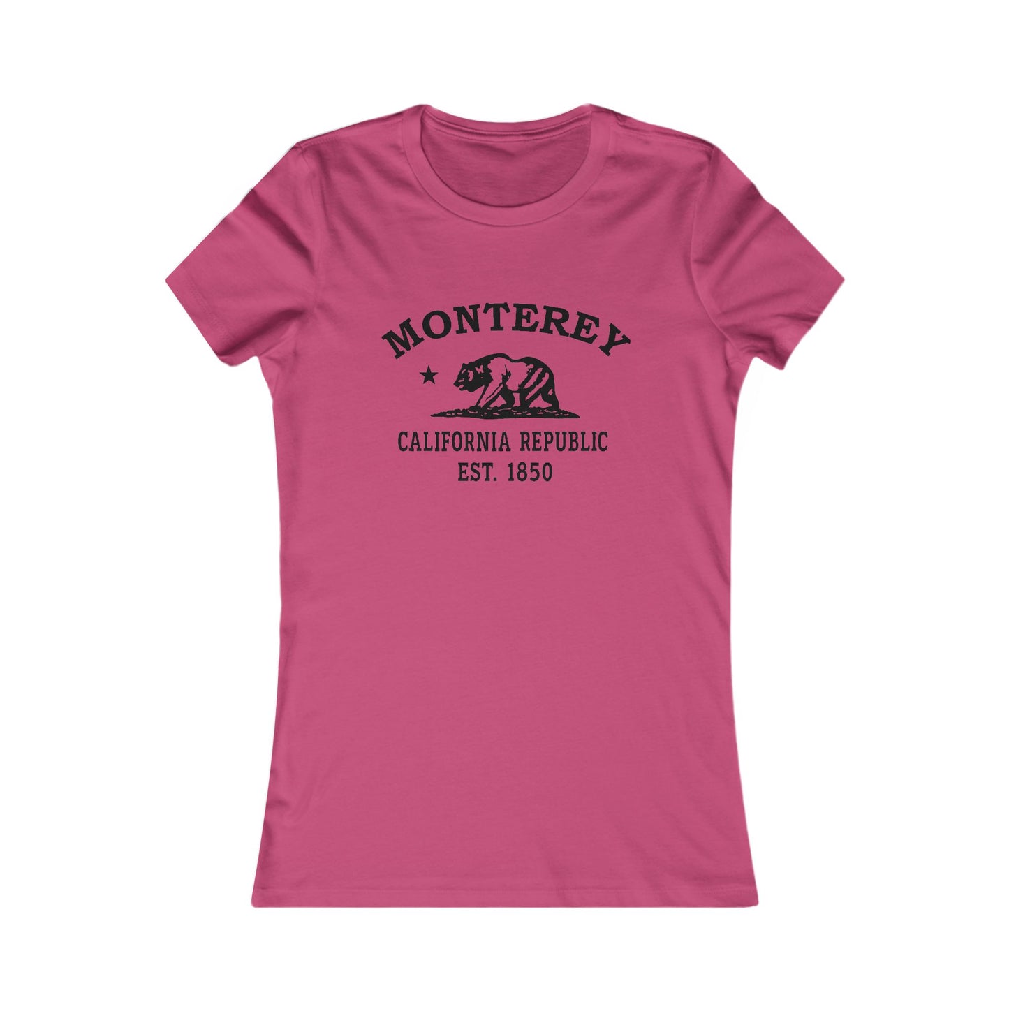 Monterey California Ringspun Cotten Fitted Vintage Retro Womens Tee - Black Logo