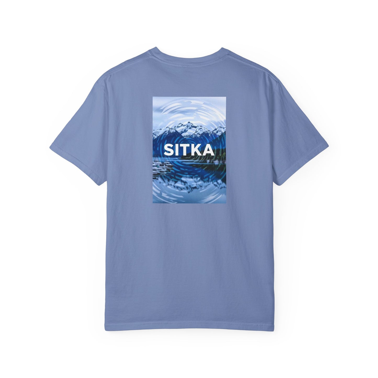 Sitka Alaska Vintage Retro Back Printed Art Series Cotton Tee - Black Logo