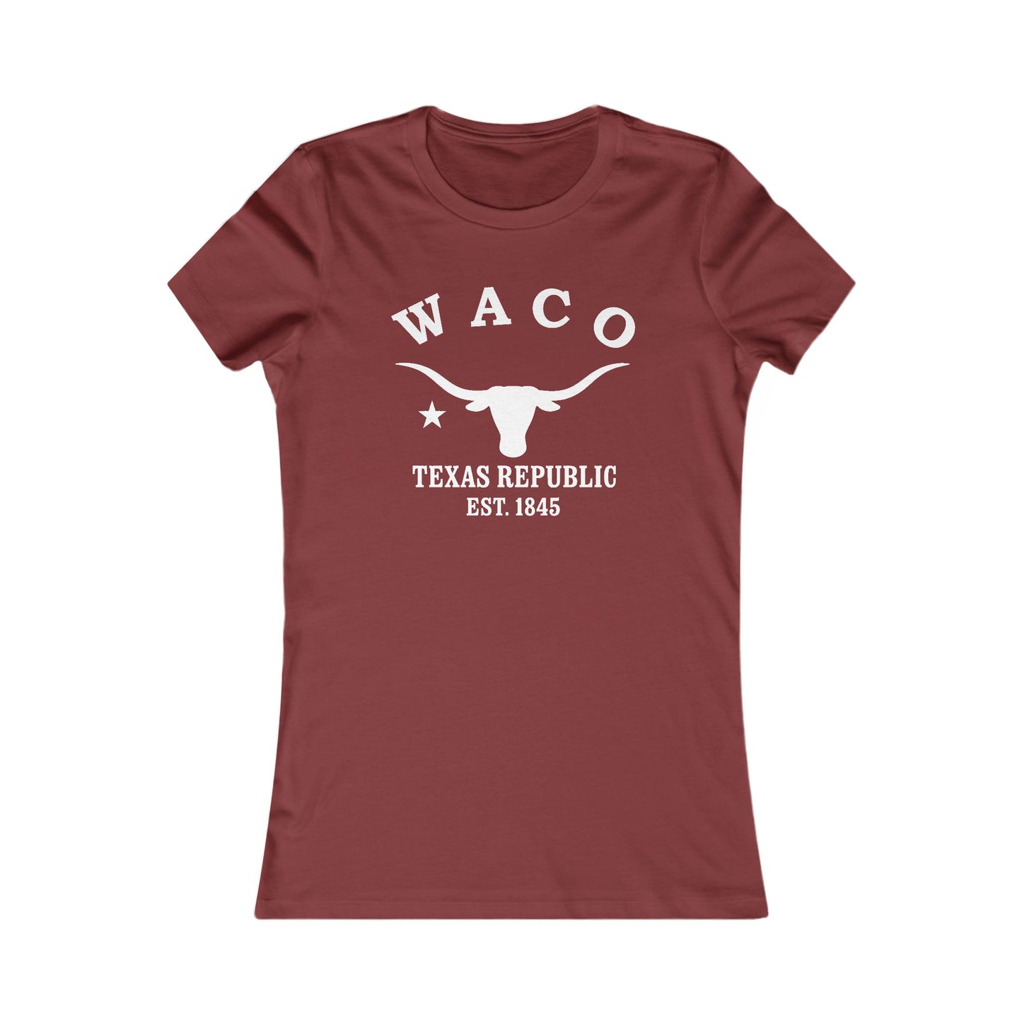 Waco Texas Vintage Retro Womens Fitted Ringspun Cotton Tee - White Logo