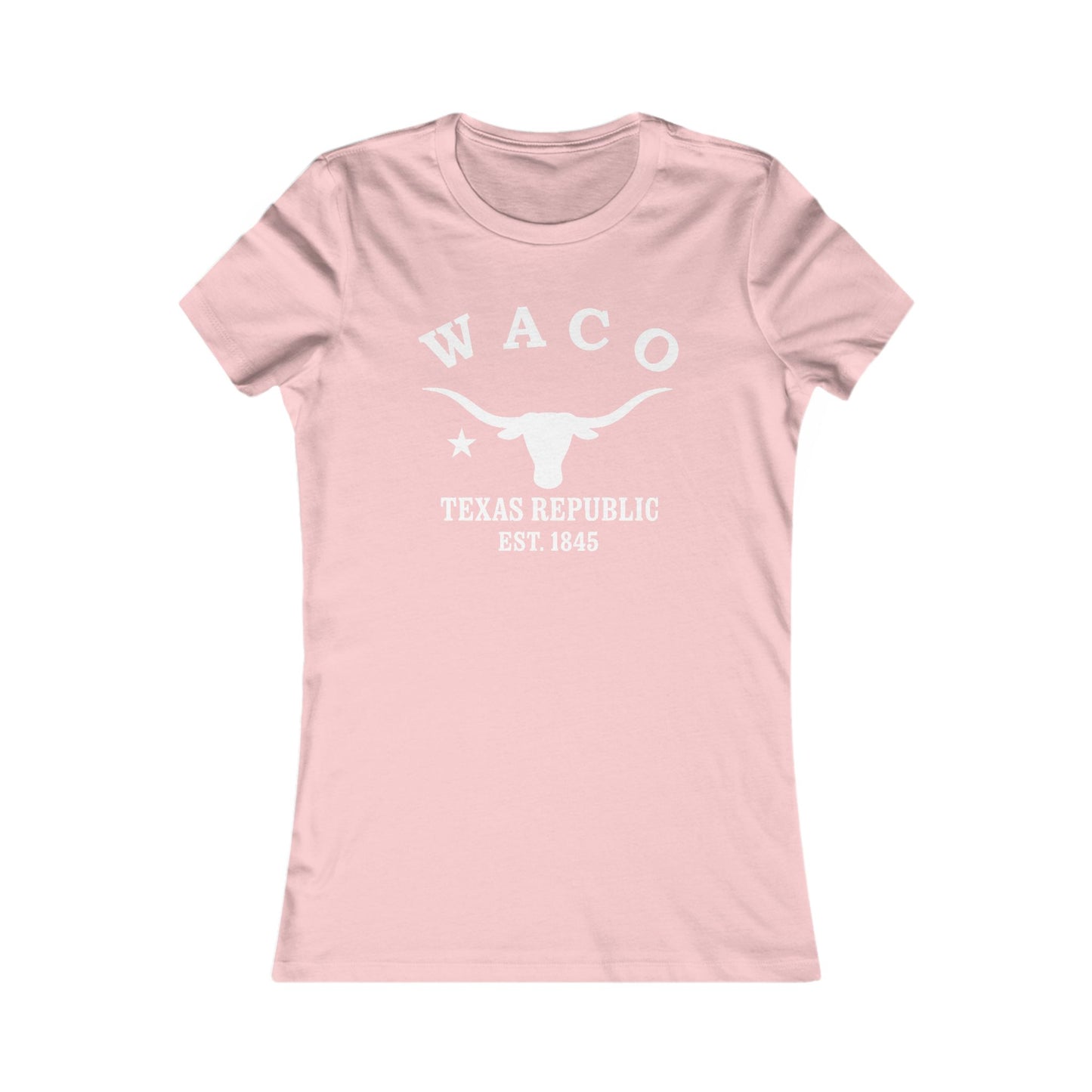 Waco Texas Vintage Retro Womens Fitted Ringspun Cotton Tee - White Logo