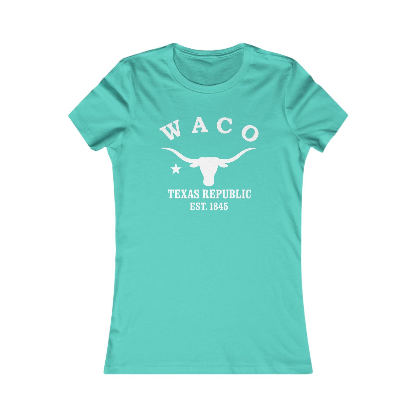 Waco Texas Vintage Retro Womens Fitted Ringspun Cotton Tee - White Logo