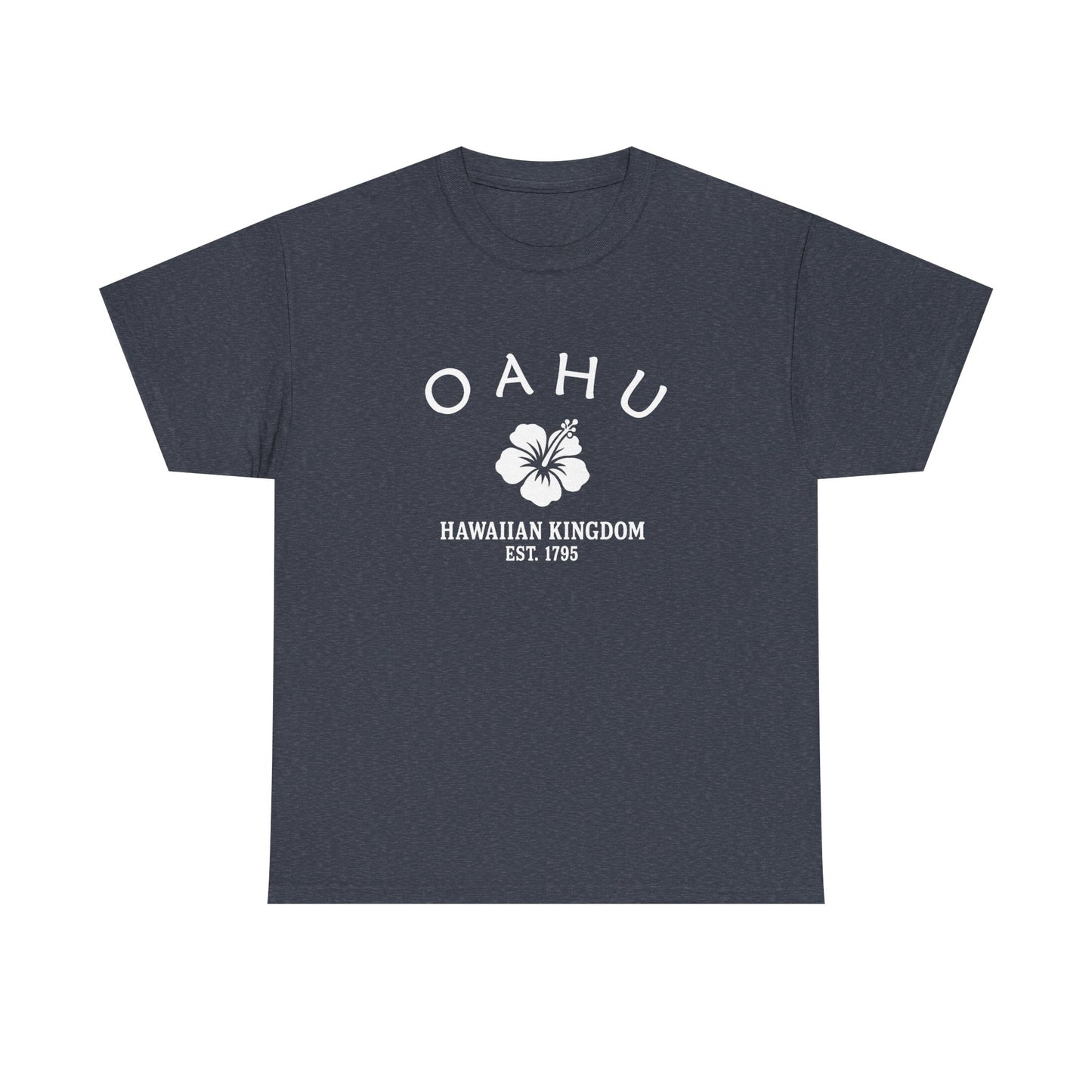 Oahu Hawaii Vintage Retro Unisex Heavy Cotton Tee - White Logo