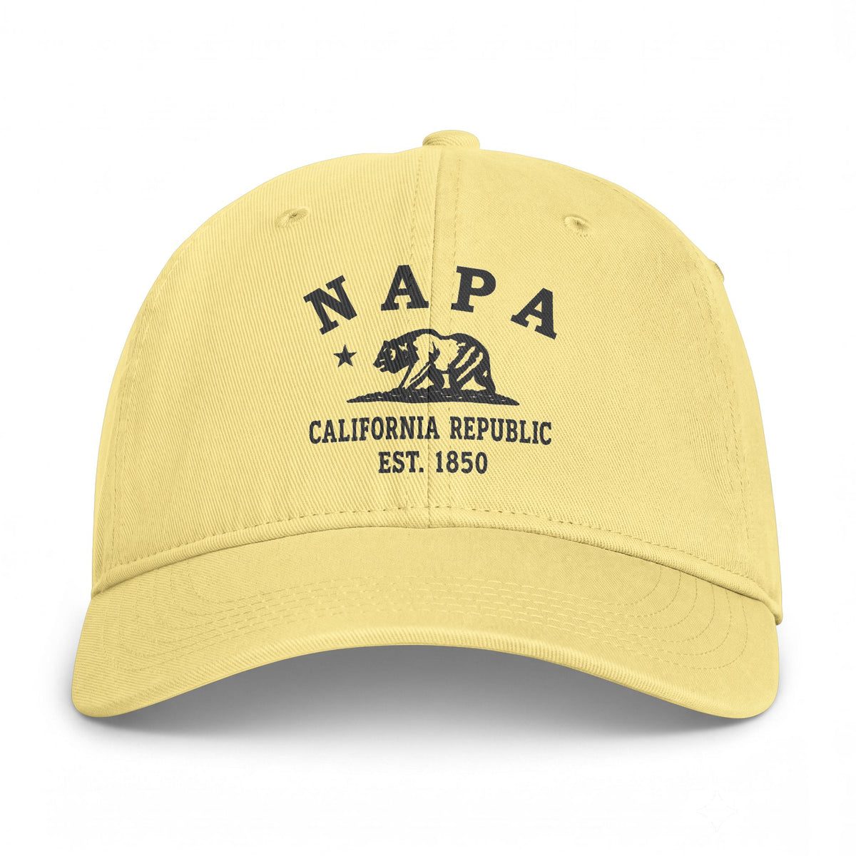 Napa California Distressed Cotton Cap - Charcoal Print Logo