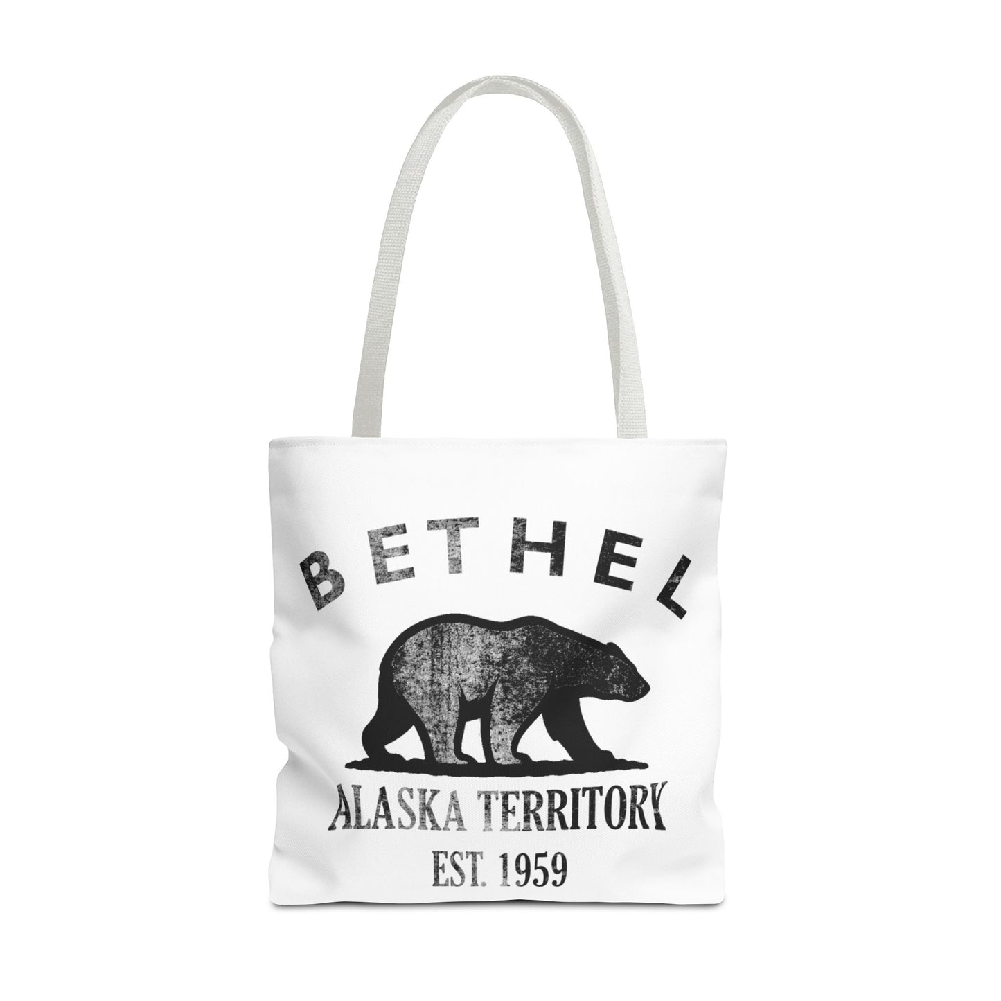 Bethel Alaska Vintage Retro Light Canvas Tote - Black Logo