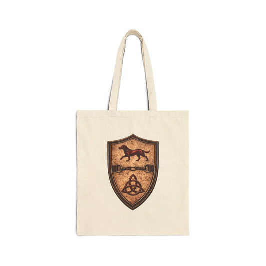 №108 Knight Crest Canvas Tote Bag · Live Your Best Knight · Temperantia Fiducia Perseverantia