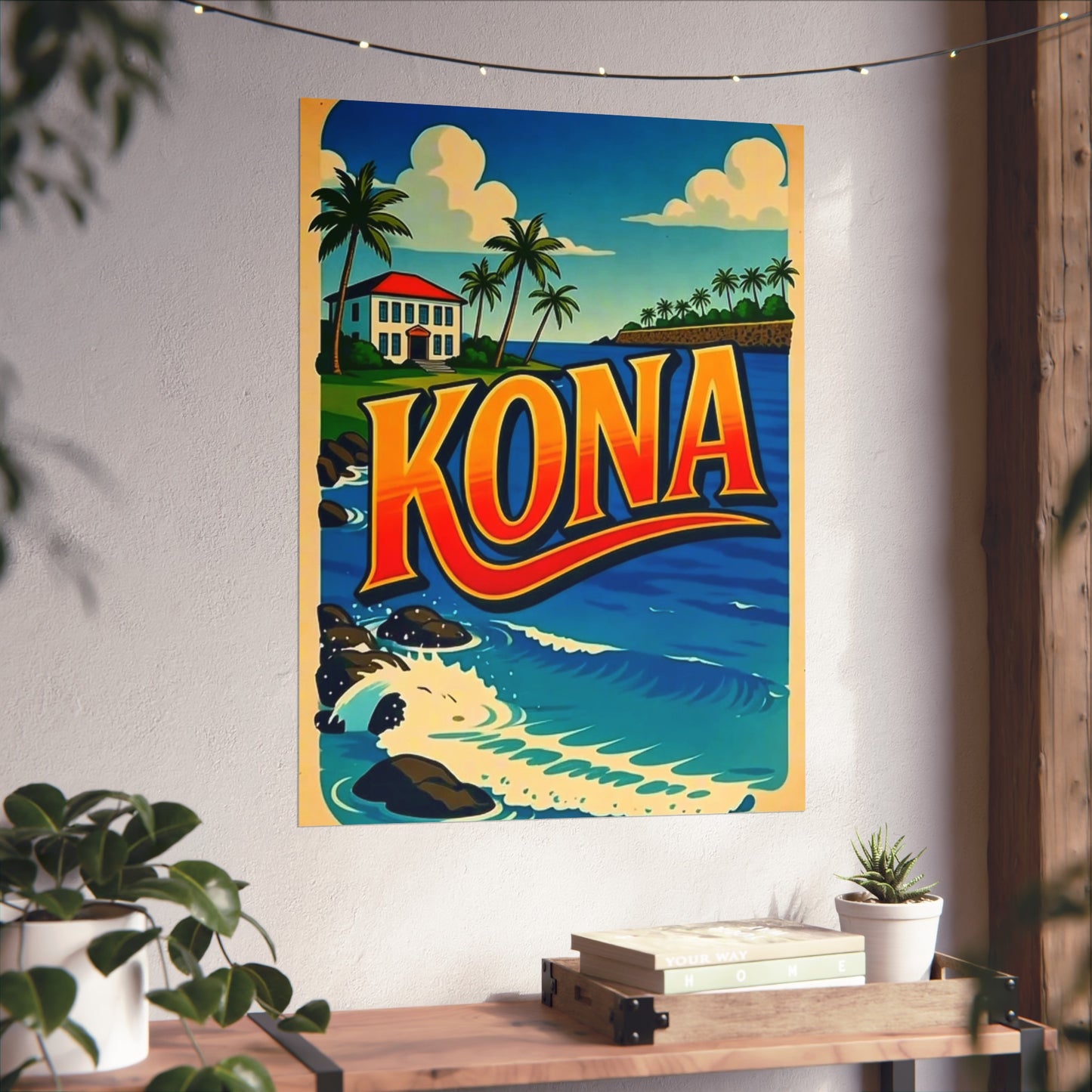 Kona Hawaii Vintage Retro Giclée Print Art Series Poster