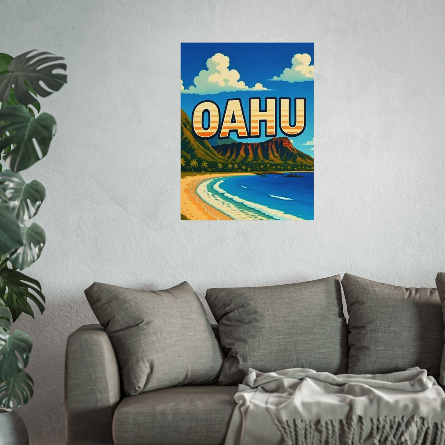 Oahu Hawaii Vintage Retro Giclée Print Art Series Poster