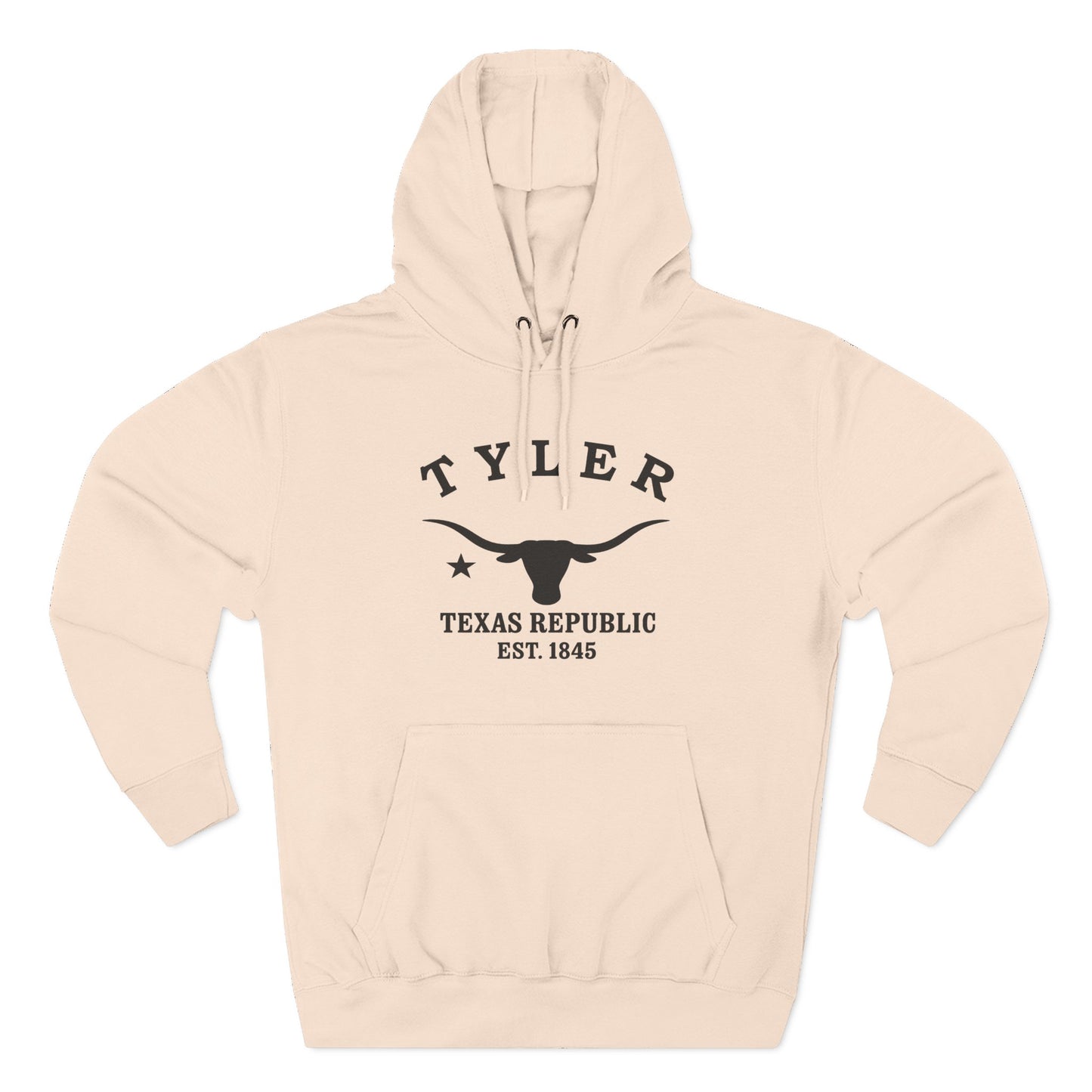 Tyler Texas Vintage Retro Unisex Heavy Cotton Hoodie - Black Logo