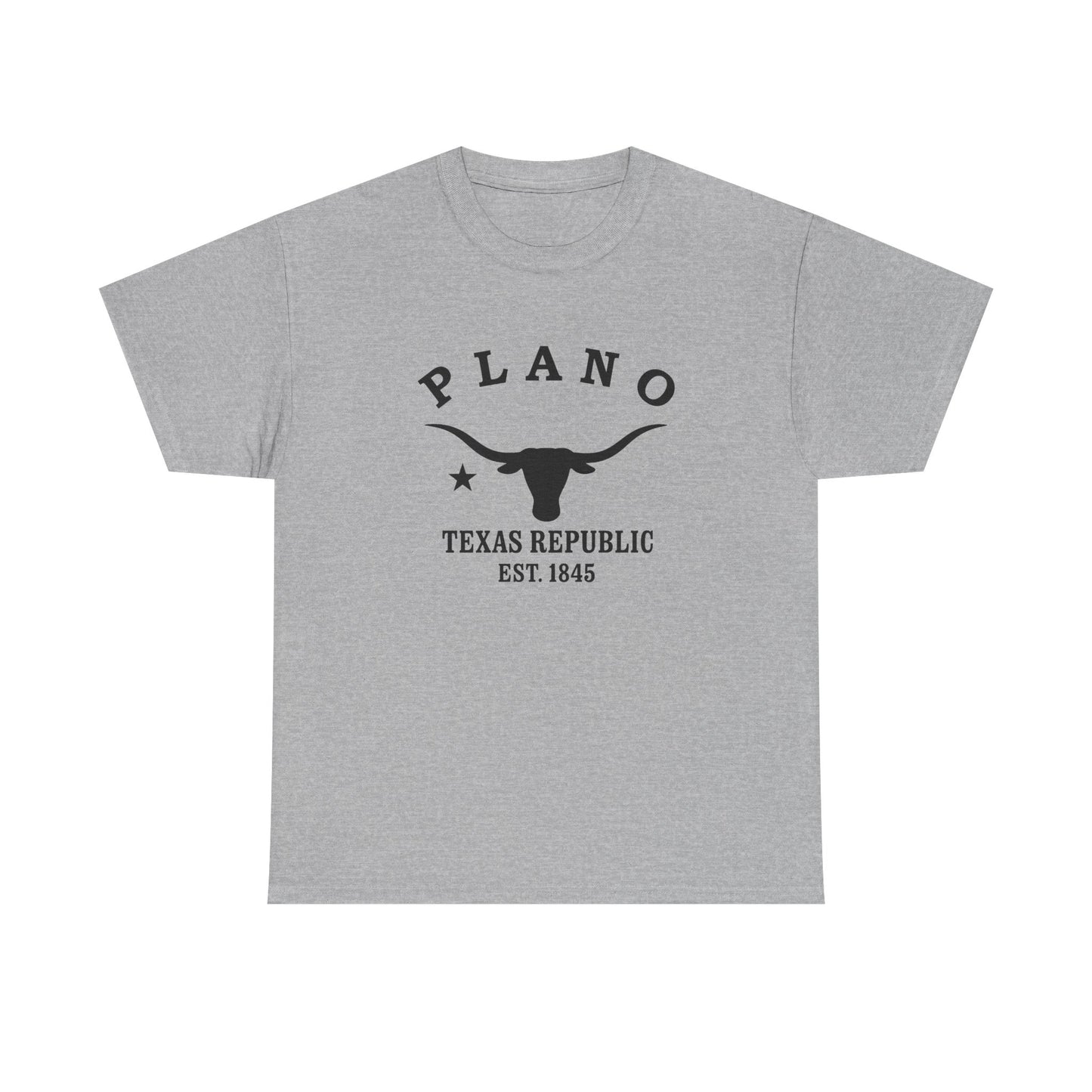 Plano Texas Vintage Retro Unisex Heavy Cotton Tee - Black Logo