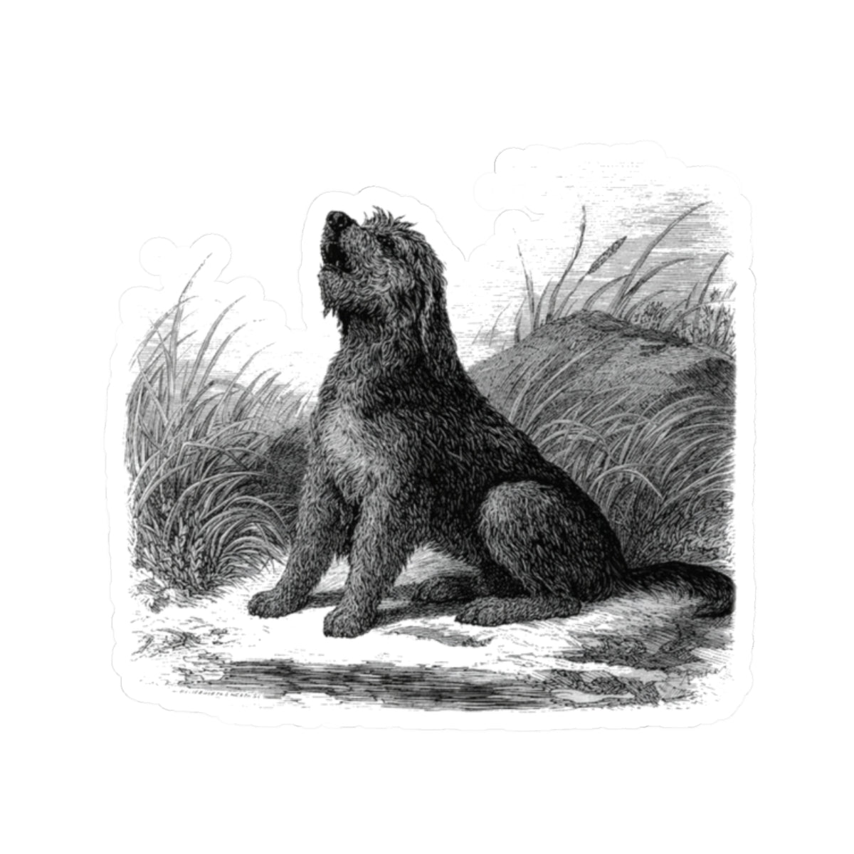 Otterhound Vintage Retro Kiss-Cut Vinyl Sticker - Howling For Fun