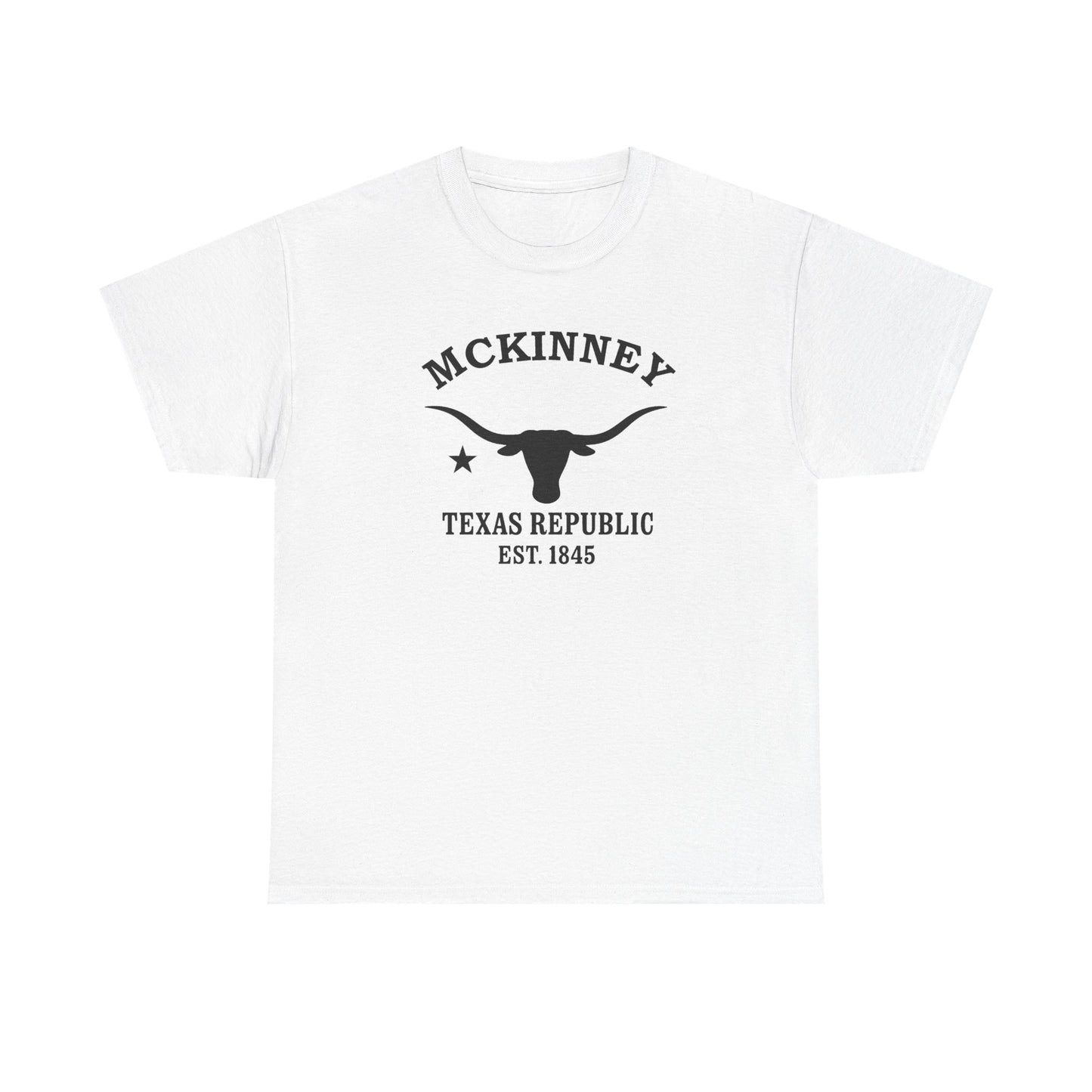 McKinney Texas Vintage Retro Unisex Heavy Cotton Tee - Black Logo