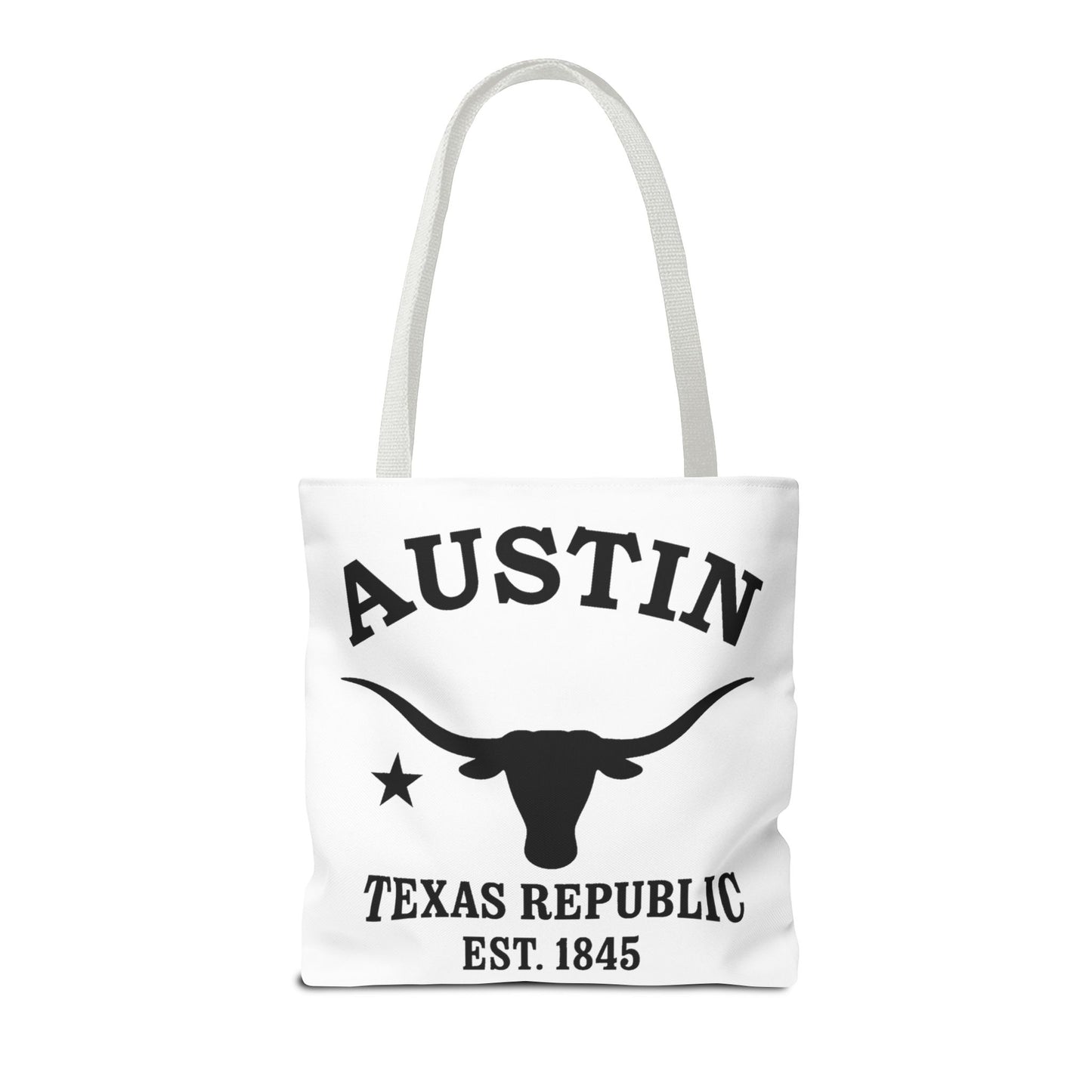 Austin Texas Vintage Retro Light Canvas Tote - Black Logo