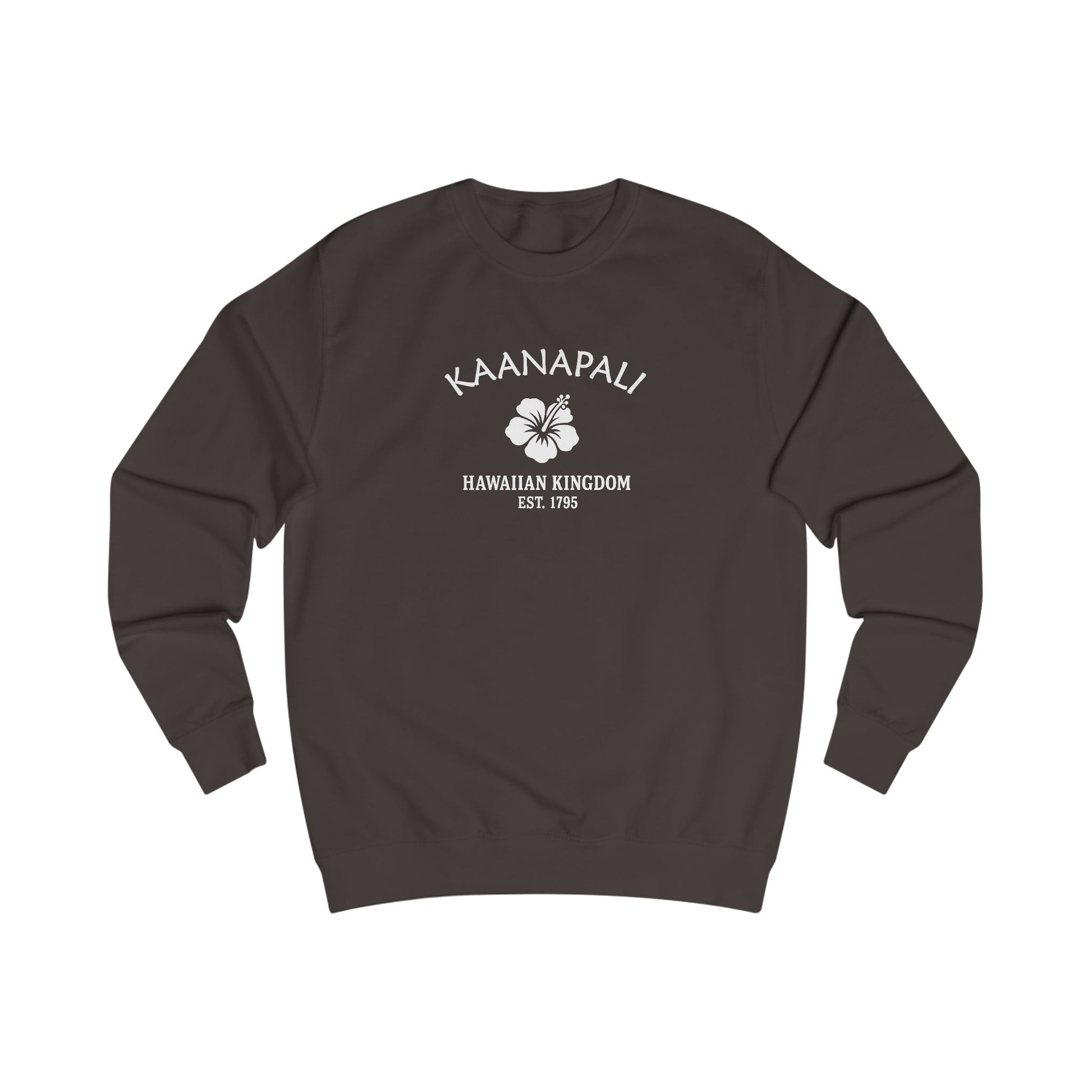 Kaanapali Hawaii Vintage Retro Premium Crewneck Sweatshirt - White Logo - Bottle Green