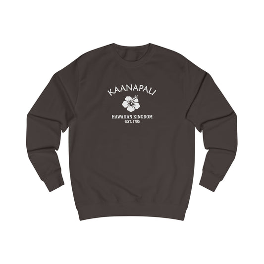 Kaanapali Hawaii Vintage Retro Premium Crewneck Sweatshirt - White Logo - Bottle Green