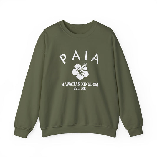 Paia Hawaii Vintage Retro Unisex Heavy Crewneck Sweatshirt - White Logo