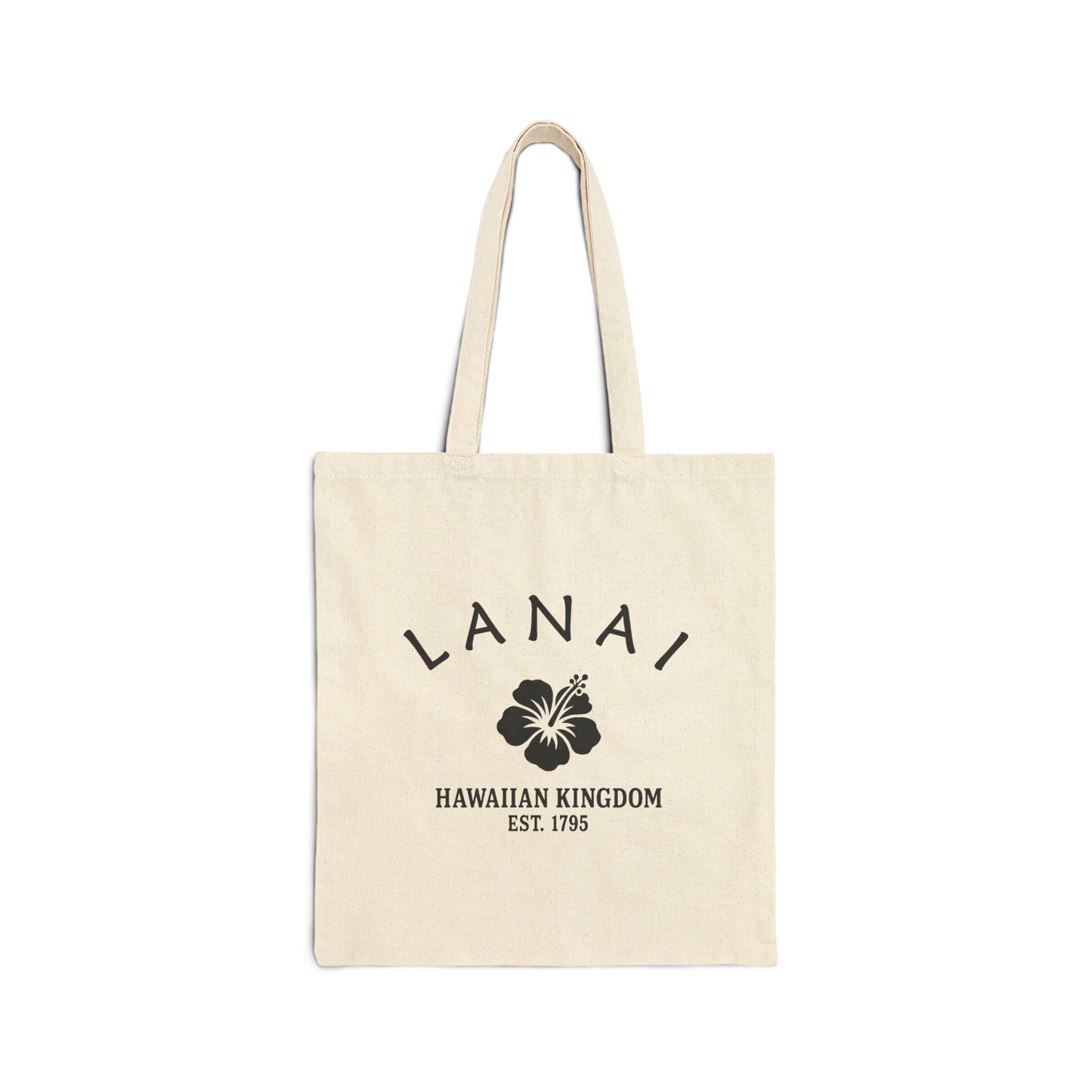 Lanai Hawaii Vintage Retro Cotton Canvas Tote Bag - Black Logo