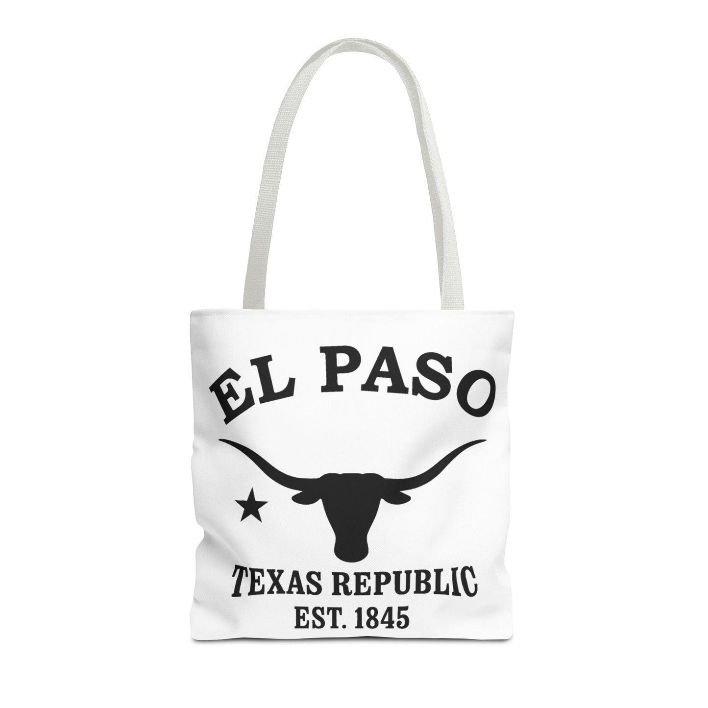 El Paso Texas Vintage Retro Light Canvas Tote - Black Logo